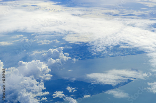 Obraz na płótnie aerial view of clouds and village landscape