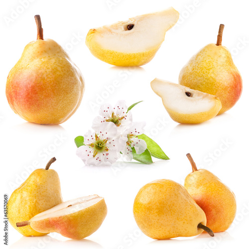 Photography Ripe pear isolated on white background