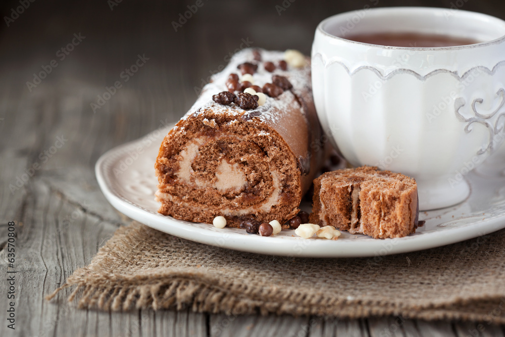 Chocolate swiss roll Chocolate swiss roll