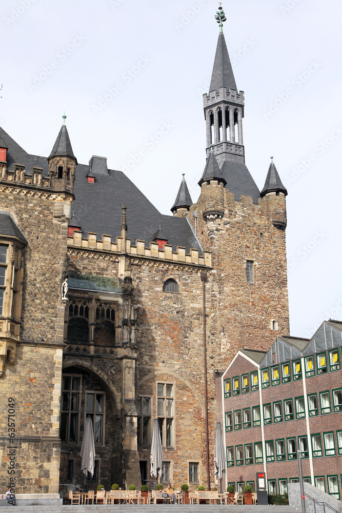 Facade of town hall at Aachen, Germany