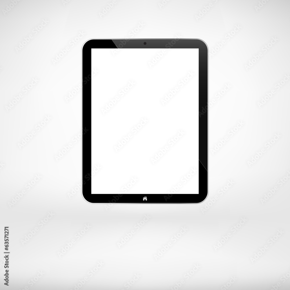 Black Business Tablet With Button In Interior Black Business Tablet With Button In Interior