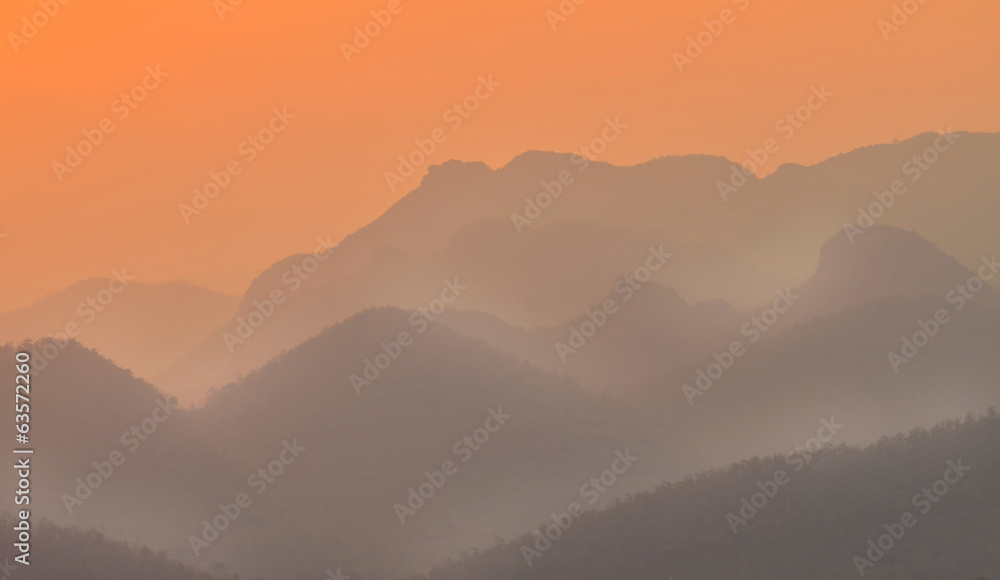 Mountain Landscape at Sunset
