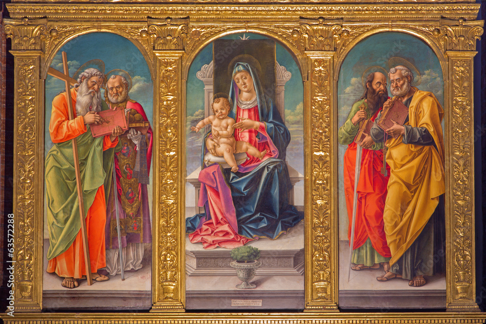 Naklejka premium Venice - Madonna on the tron in Santa Maria dei Frari.