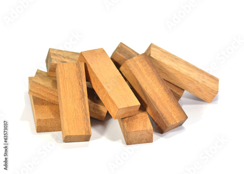 set of wood stick isolated at white
