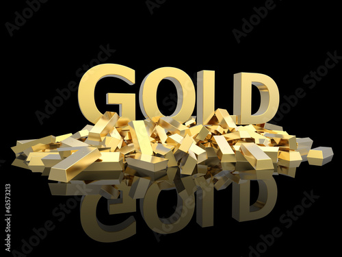 Gold on black background