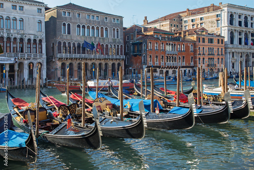 Venice - Canal Grande and the dock of gondolas
