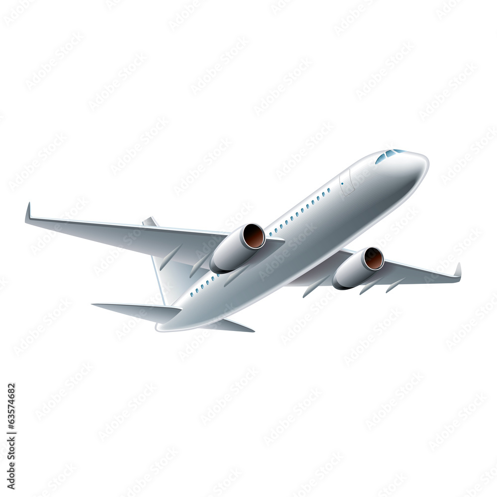 Flying airplane vector illustration