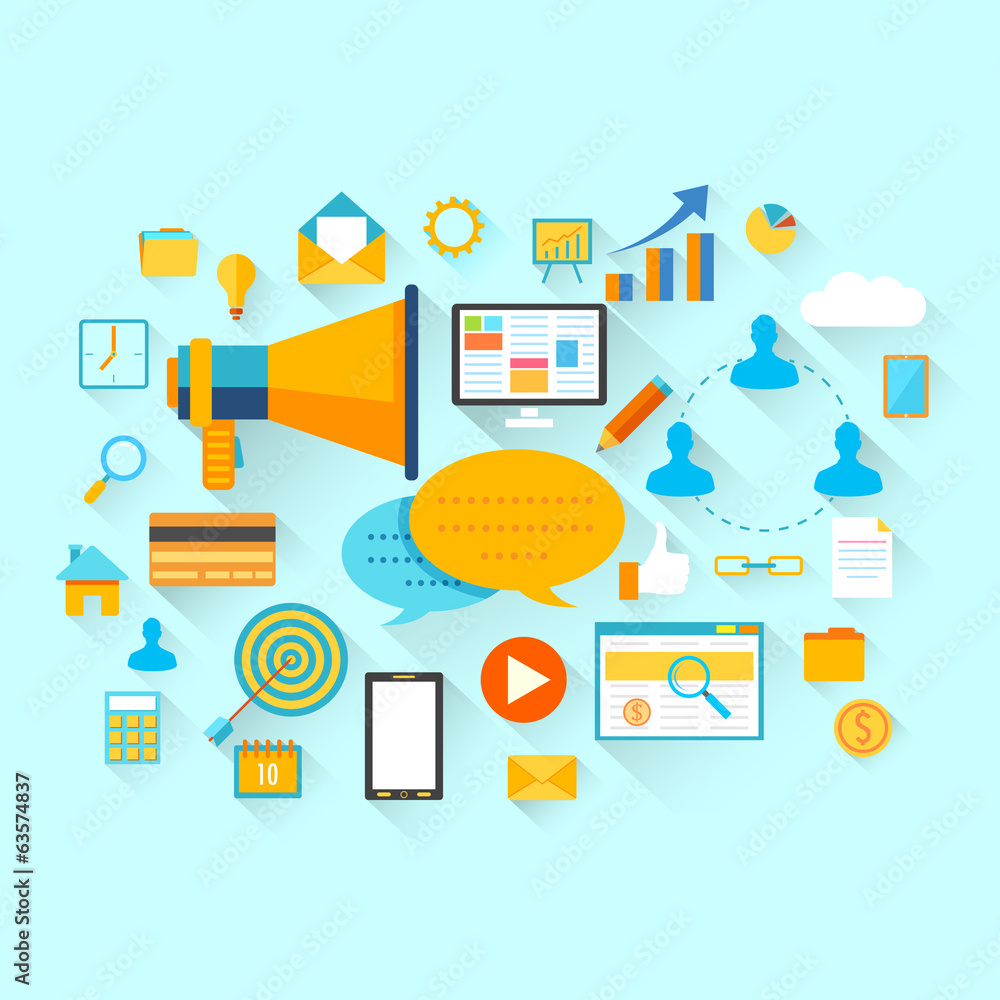 Flat Business and Technology Concept Flat Business and Technology Concept