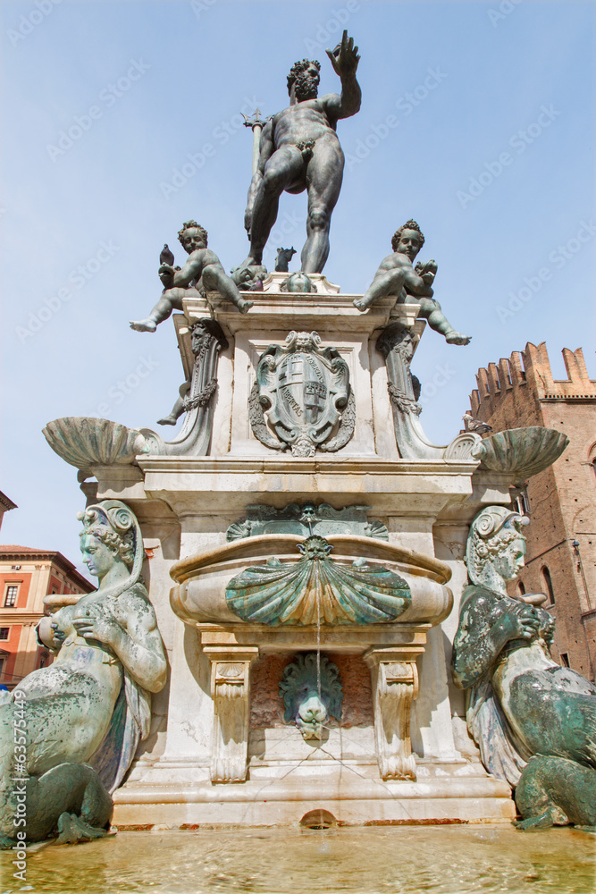 Bologna - Neptune fountain on Piazza Maggiore square