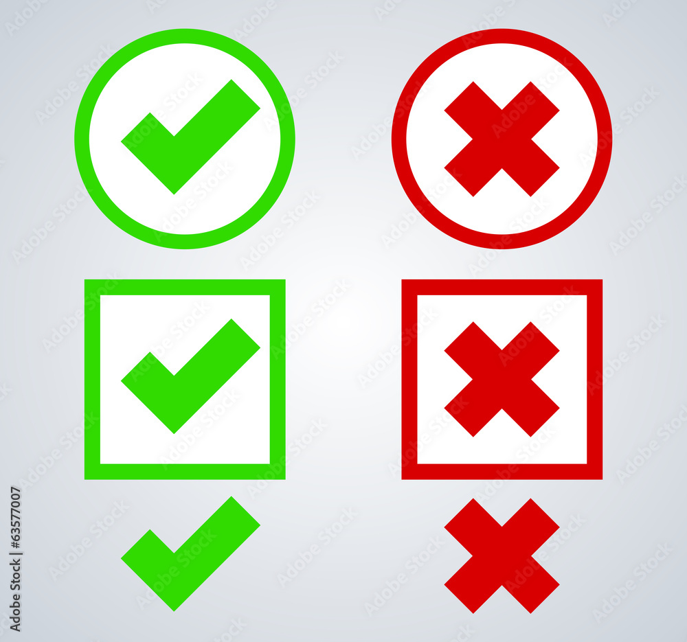 vector yes or no icons on gray vector yes or no icons on gray