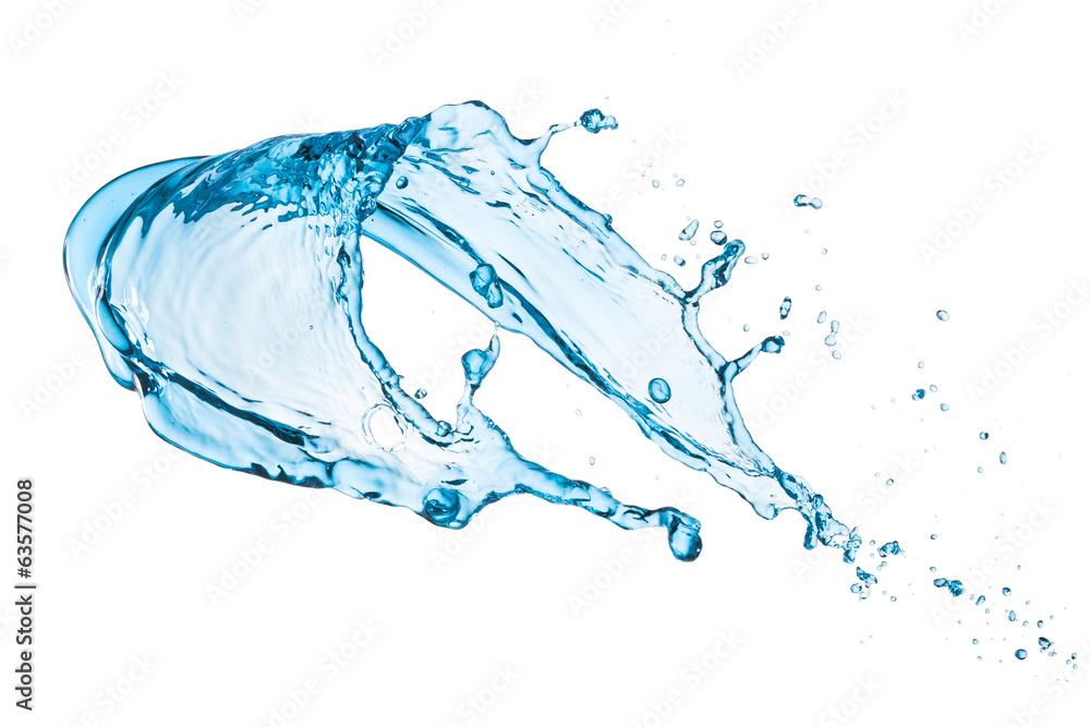 Obraz premium blue water splash isolated on white background