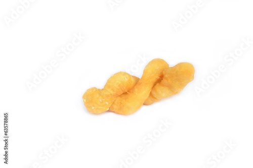Deep fried dough stick isolate on white background