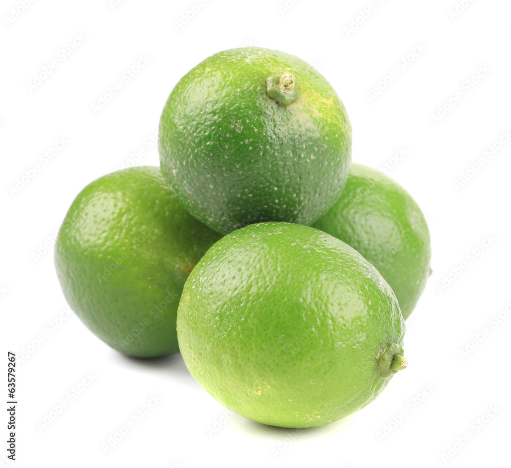 Fresh green limes. Fresh green limes.
