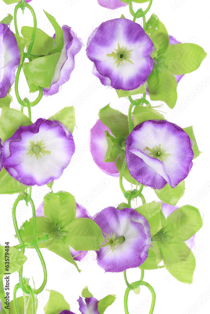 Artificial purple flowers. Artificial purple flowers.