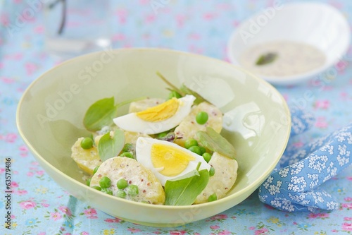spring potato salad with sorrel and eggs