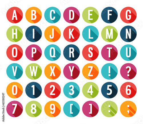 Flat icons alphabet.