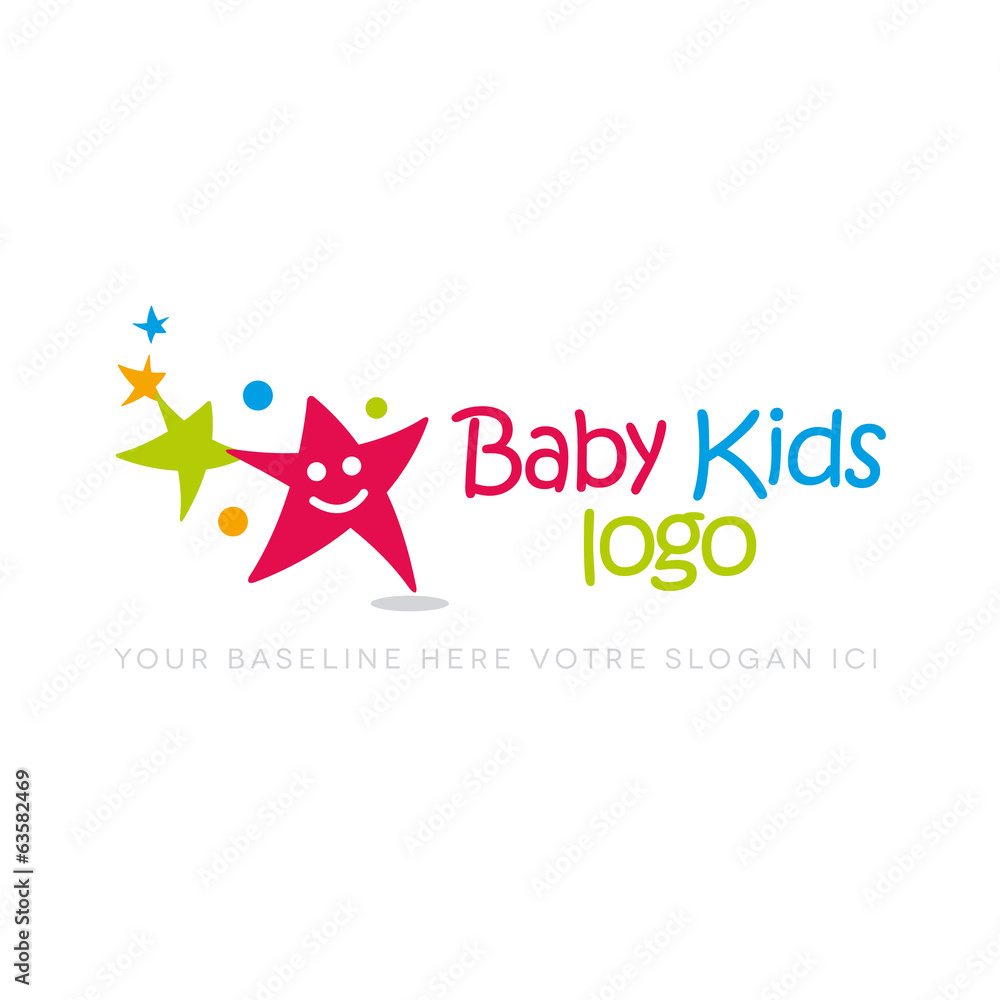 Fototapeta premium logo baby kids, logo d'entreprise
