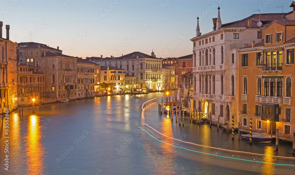 Venice - Canal grande in evening dusk from Ponte Accademia