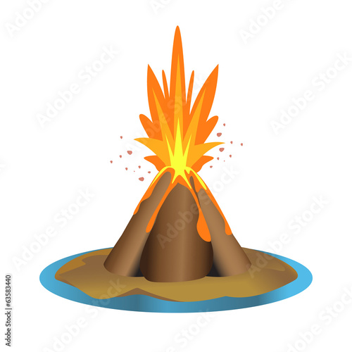 vector volcano illustration 