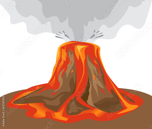 vector volcano illustration 