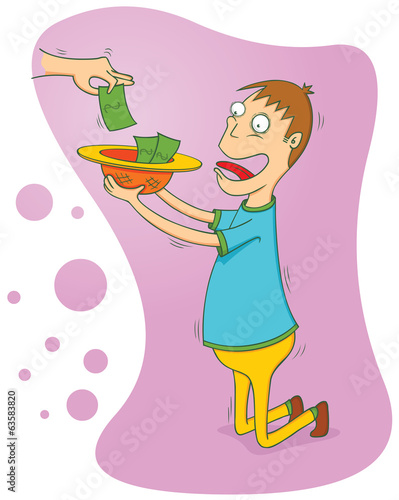 a happy beggar