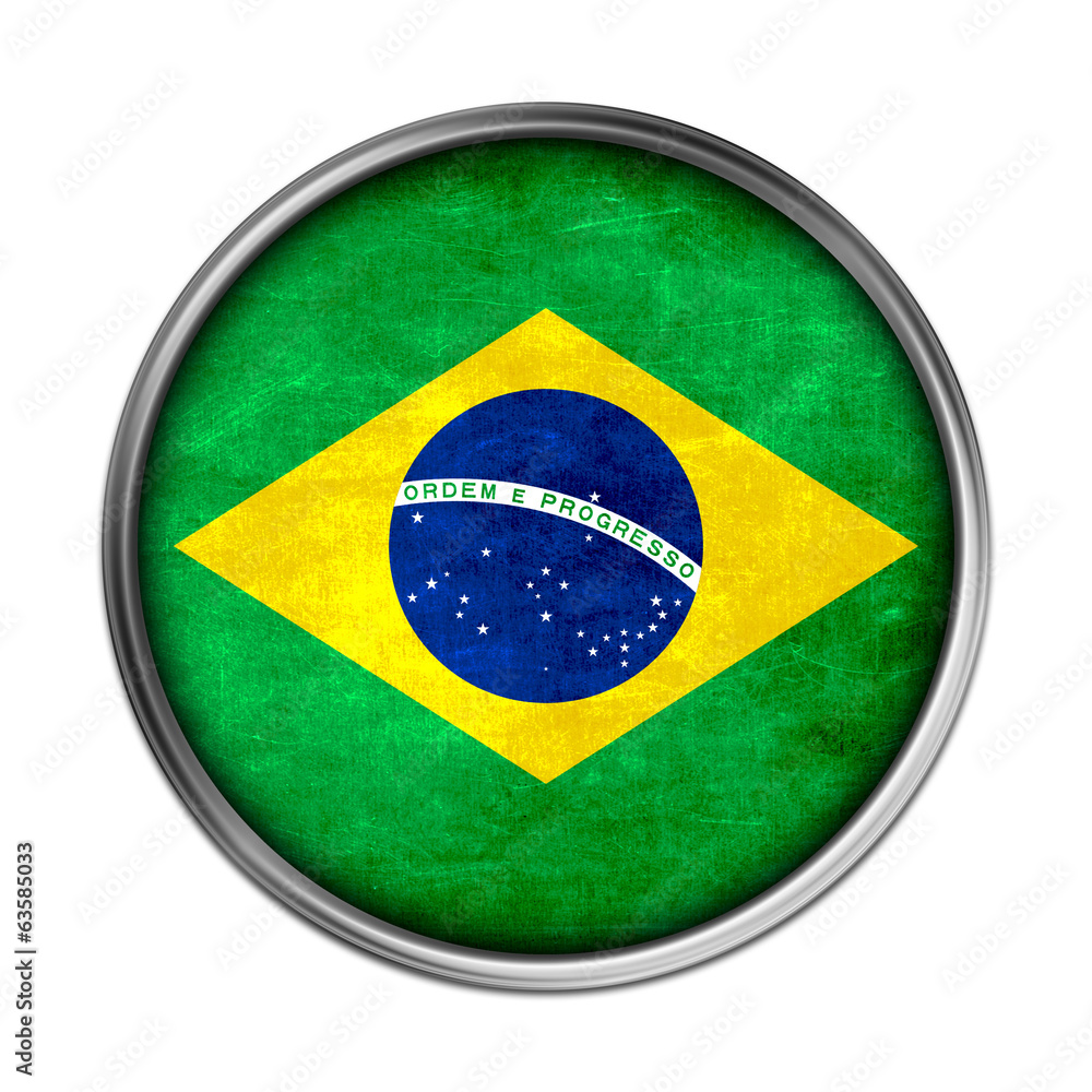 Fototapeta premium Brazilian flag button