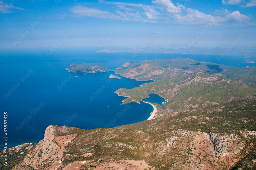 Oludeniz view from parachute, Fethiye, Turkey Oludeniz view from parachute, Fethiye, Turkey