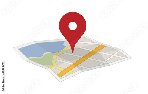 Map with a pin