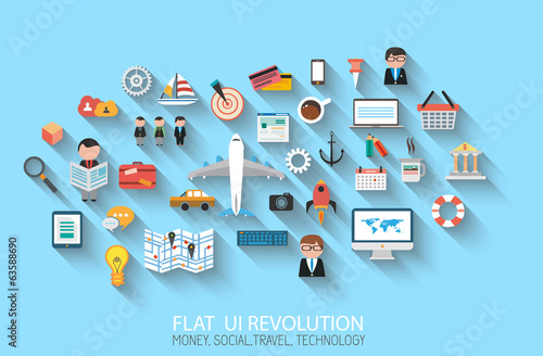 Flat Style UI Icons to use for your business projec