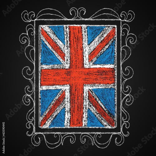 Hand drawn british flag.