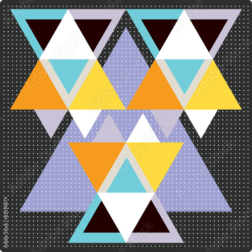 Vector pattern with colorful geometric shapes, triangles,lines