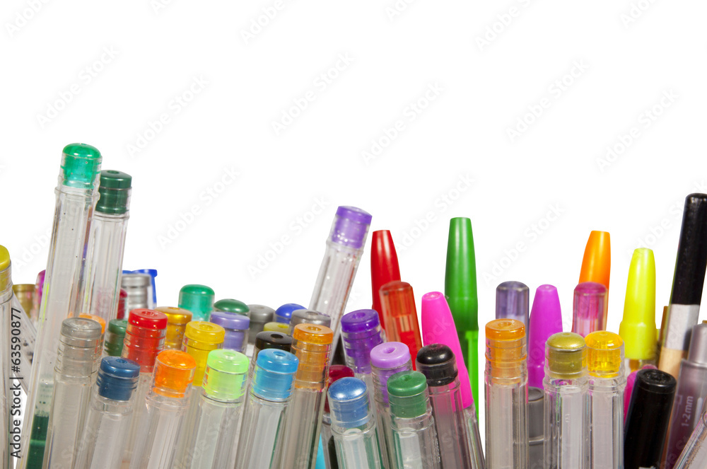 Large Collection of Brightly Colored Pens Large Collection of Brightly Colored Pens