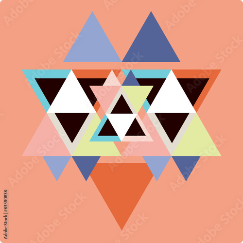 Vector pattern with colorful geometric shapes, triangles,lines.Colorful backdrop, seamless background pattern, retro style banner.