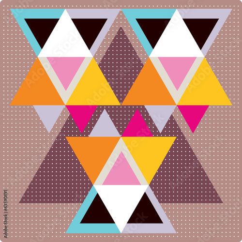 Vector pattern with colorful geometric shapes, triangles,lines