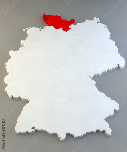 Mappa Germania, regione tedesca, Schleswig-Holstein photo