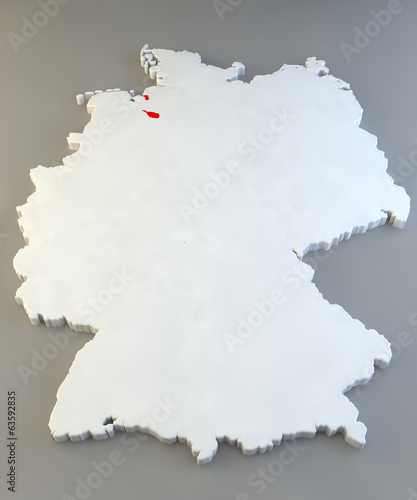 Fotografie Mappa Germania, regione tedesca, Bremen