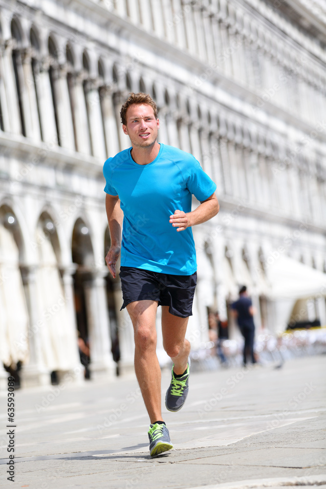 Running runner man jogging in Venice
