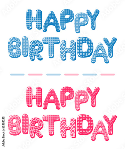 Happy Birthday letters in b...