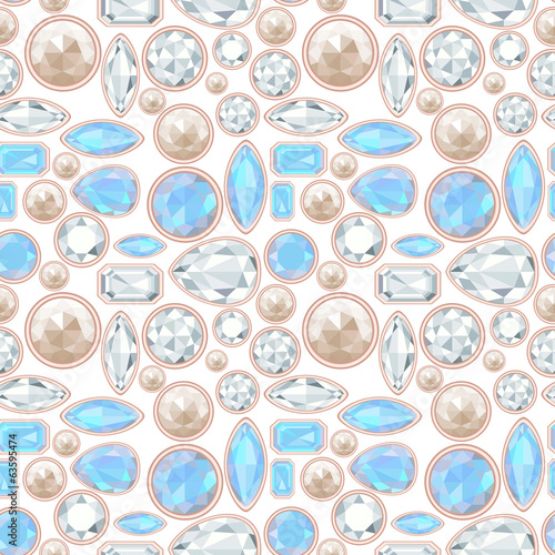 gemstone seamless pattern. EPS 10. No transparency. No gradients
