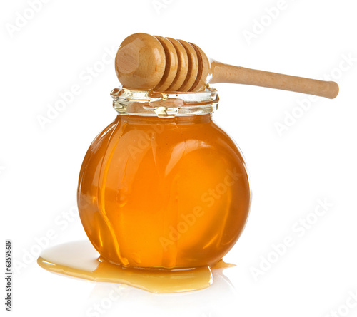 glass jar full of honey