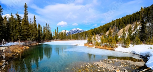Tranquil lake panorama in the Canadian Rockies