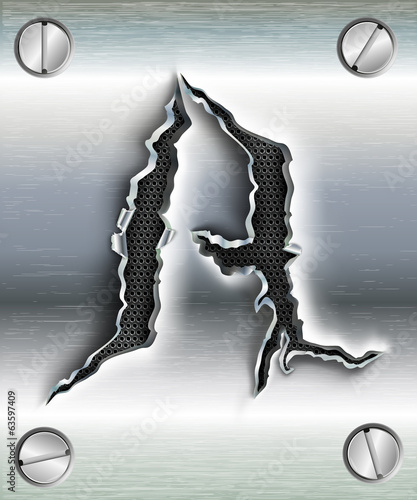 letter A cut out in metal
