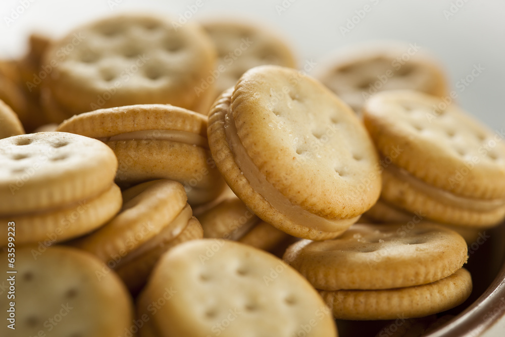Fototapeta premium Healthy Peanut Butter Sandwich Crackers