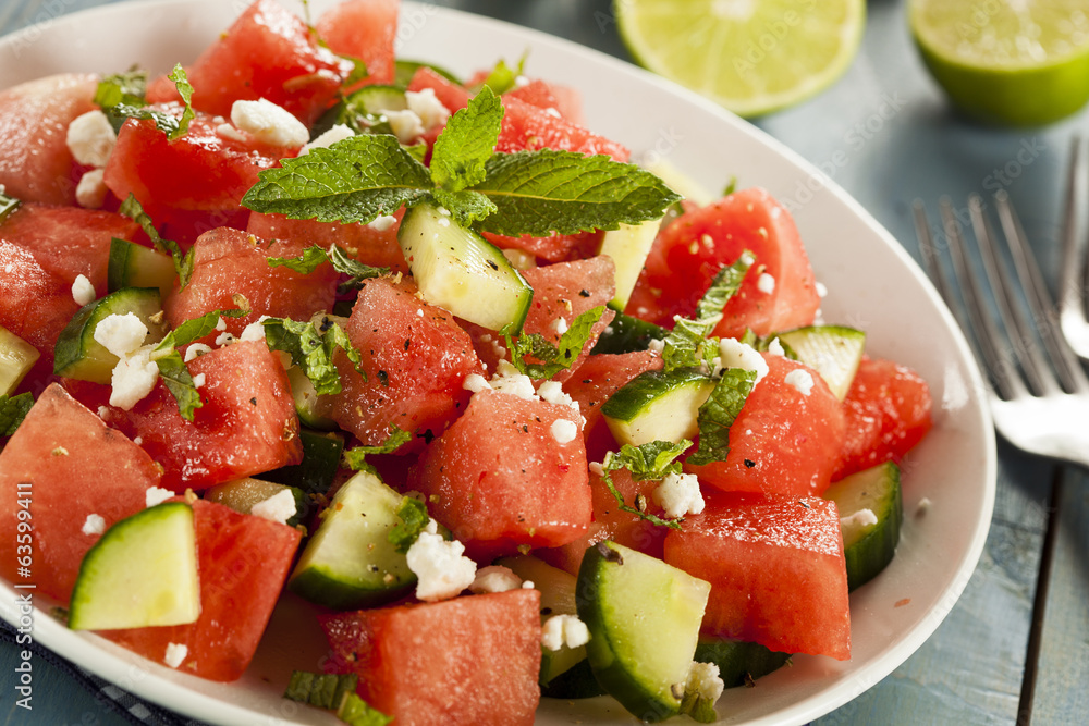 Healthy Organic Watermelon Salad Healthy Organic Watermelon Salad