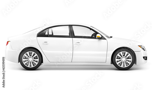 3D white sedan car photo