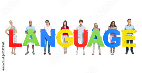 People Holding Word Language
