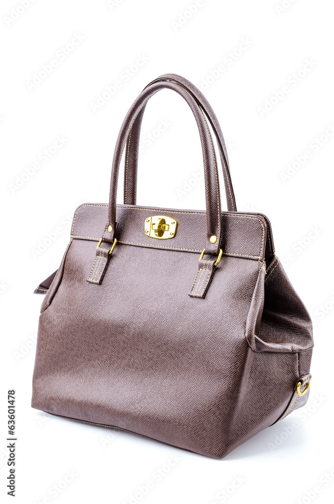 Woman leather bag isolated white background Woman leather bag isolated white background