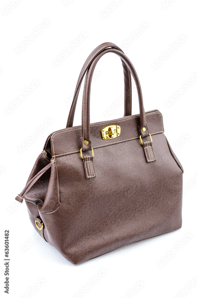 Woman leather bag isolated white background Woman leather bag isolated white background