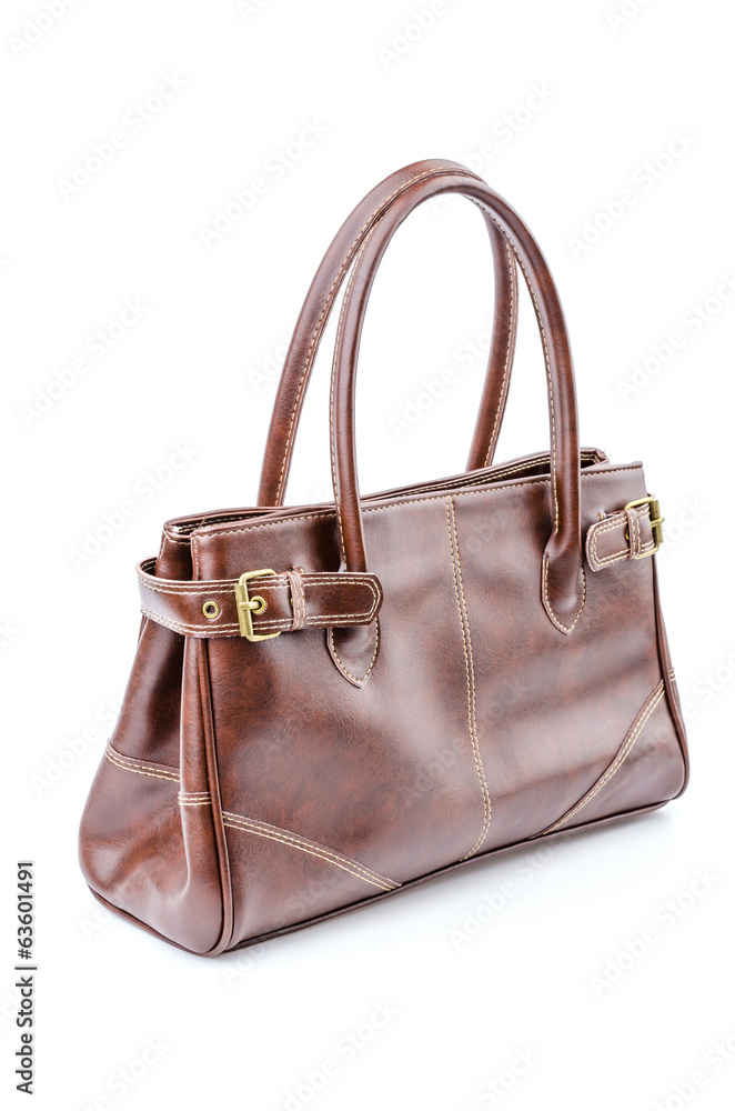 Woman leather bag isolated white background Woman leather bag isolated white background