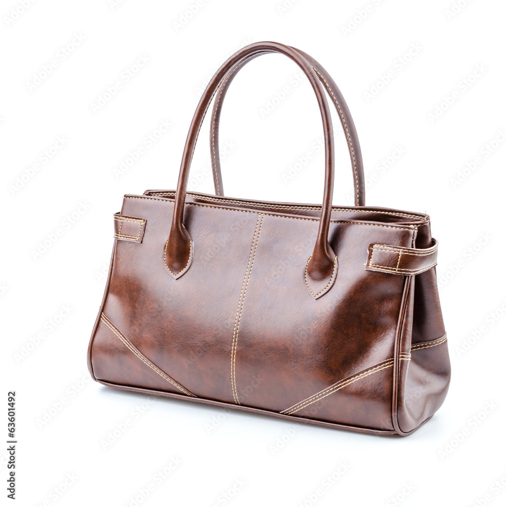 Naklejka premium Woman leather bag isolated white background